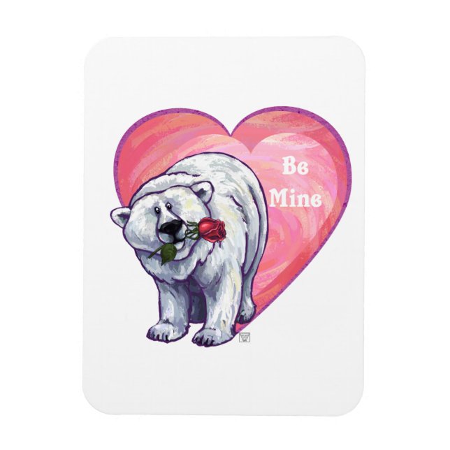 Polar Bear Valentindagen Magnet (Vertikal)