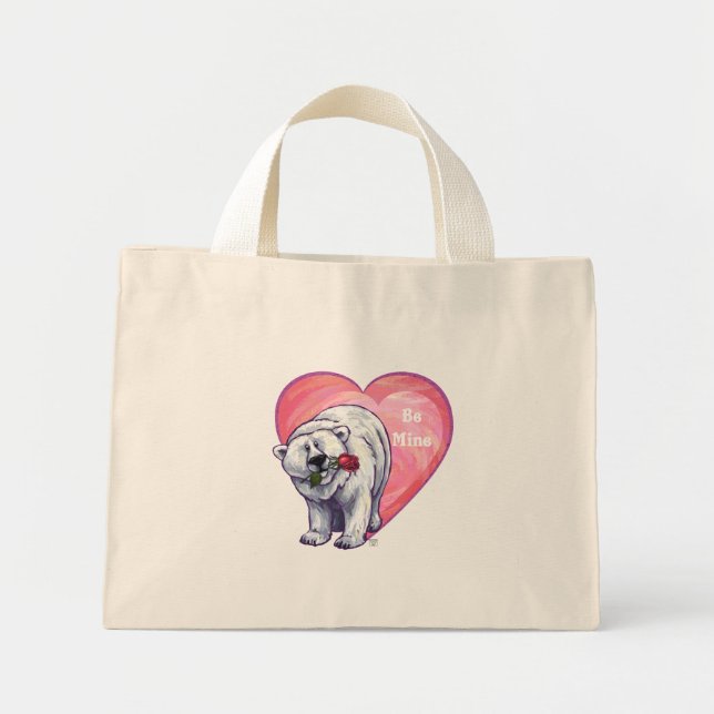 Polar Bear Valentindagen Mini Tygkasse (Framsidan)