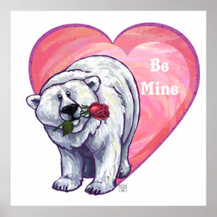 Polar Bear Valentindagen Poster