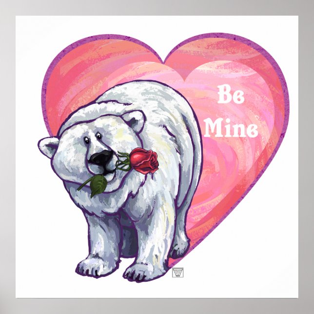 Polar Bear Valentindagen Poster (Framsidan)