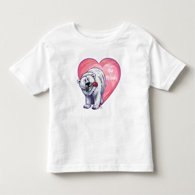 Polar Bear Valentindagen T Shirt (Framsida)