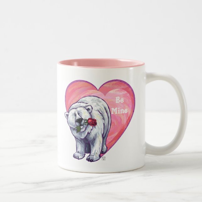 Polar Bear Valentindagen Två-Tonad Mugg (Höger)