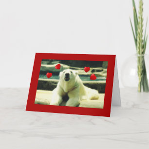 Polar Bear Valentine Greeting Card Helgkort