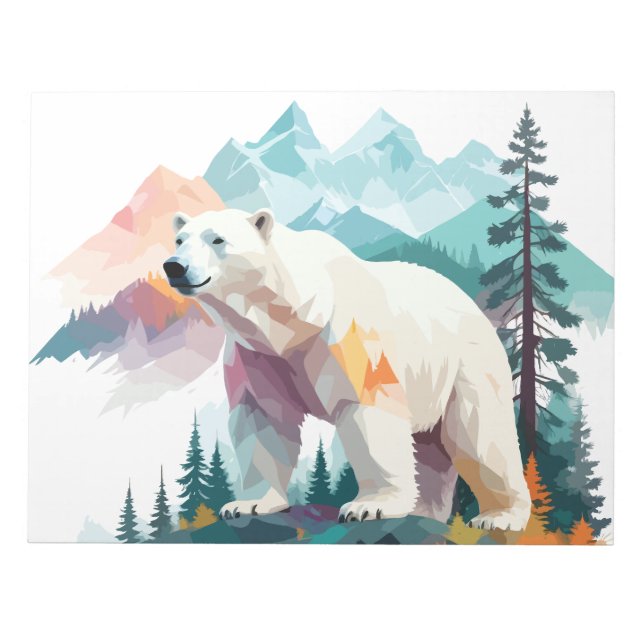 Polar Bear Vector Art Vild av djustermisk natur Anteckningsblock (Framsida)