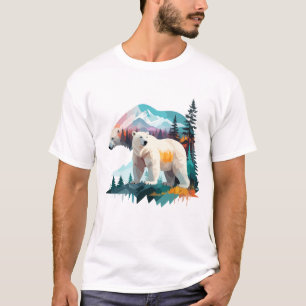 Polar Bear Vector Art Vild av djustermisk natur T Shirt
