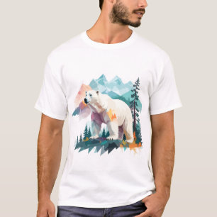 Polar Bear Vector Art Vild av djustermisk natur T Shirt