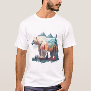 Polar Bear Vector Art Vild av djustermisk natur T Shirt