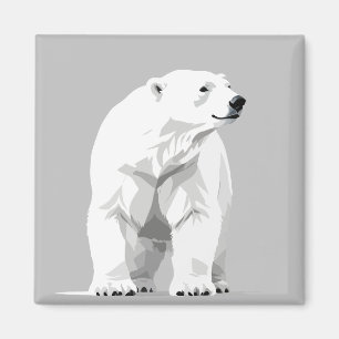 Polar Bear Vector Graphic Art Porträtt Animal Vild Magnet