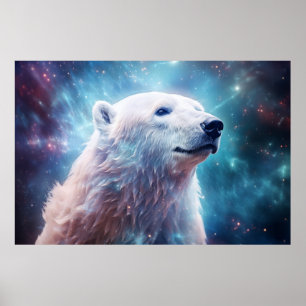 Polar Bear Vild Animal Majestic Wilderness Art Poster