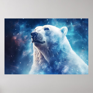 Polar Bear Vild Animal Majestic Wilderness Art Poster
