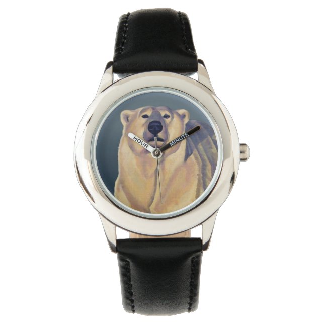 Polar Bear Watch Barn Wildlife Bear Wrist Watch Armbandsur (Framsida)