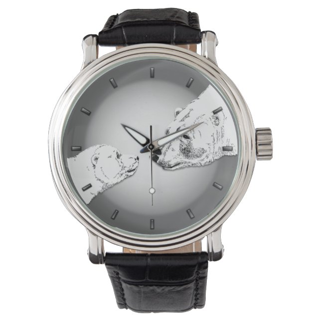 Polar Bear Watch Wildlife Art Bear Wrist Watch Armbandsur (Framsida)