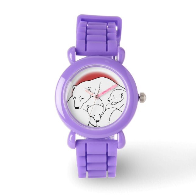 Polar Bear Watch Wildlife Bear Unge Wrist Watch Armbandsur (Framsida)