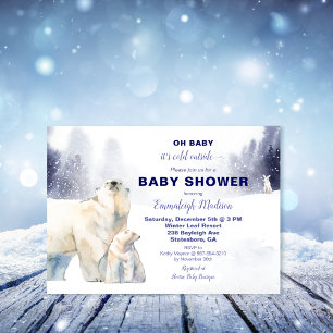 Polar Bear Watercolor Baby Shower