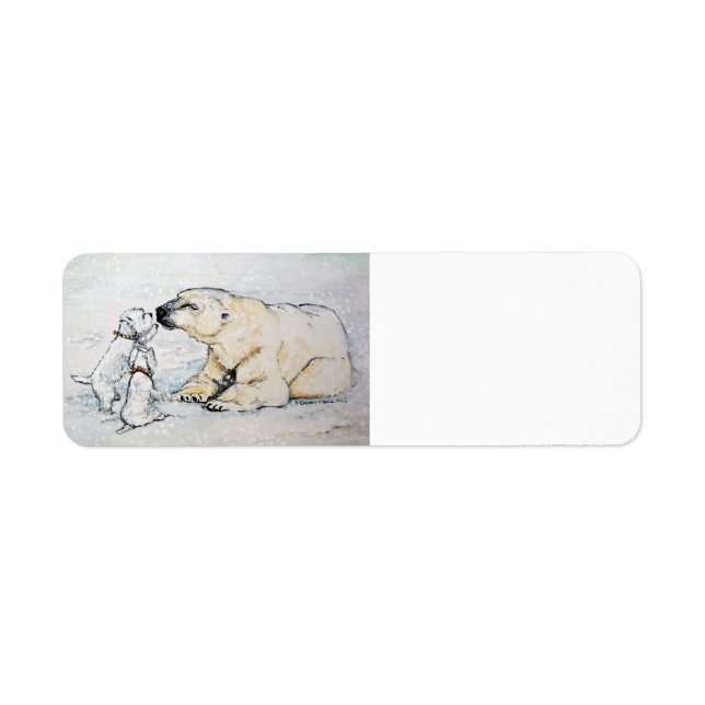 Polar Bear Westies Returadress Etikett (Framsidan)
