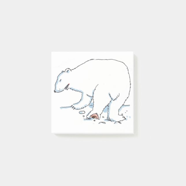 Polar Bear white note-dynor Post-it Block (Framsida)
