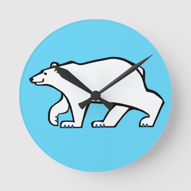 POLAR BEAR - Wildlife - Arktisk blå Rund Klocka (Framsida)