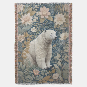 Polar Bear William Morris Inspired Blommigt Filt