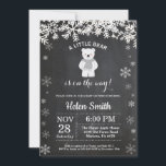 Polar Bear Winter Baby Shower Chalkboard Inbjudningar<br><div class="desc">Inbjudan till polar Bear Winter Baby Shower. Vit snöflummel. Bjud in barn eller flicka. Winter Helgdag Baby Shower Inbjudan. Bakgrund för kalkbord. Black and White. Om du vill göra ytterligare anpassningar klickar du på knappen "Anpassa" och användor verktyg som är utformat för att ändra mallen.</div>