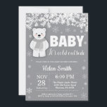 Polar Bear Winter Baby Shower Snowflake-inbjudan Inbjudningar<br><div class="desc">Polar Bear Winter Baby Shower Snowflake-inbjudan. Vit snöflummel. Baby dess kall utanför Baby Shower-inbjudan. Bjud in barn eller flicka. Winter Helgdag Baby Shower Inbjudan. Grått-bakgrund. Om du vill göra ytterligare anpassningar klickar du på knappen "Anpassa" och användor verktyg som är utformat för att ändra mallen.</div>