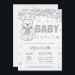 Polar Bear Winter Baby Shower Snowflake-inbjudan Inbjudningar<br><div class="desc">Polar Bear Winter Baby Shower Snowflake-inbjudan. Grått Snowflake. Baby dess kall utanför Baby Shower-inbjudan. Bjud in barn eller flicka. Winter Helgdag Baby Shower Inbjudan. Vit bakgrund. Om du vill göra ytterligare anpassningar klickar du på knappen "Anpassa" och användor verktyg som är utformat för att ändra mallen.</div>