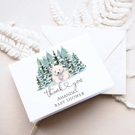 Polar Bear Winter Baby Shower Tack Kort