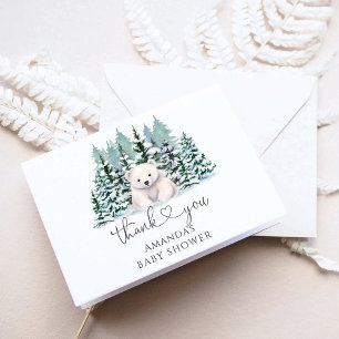 Polar Bear Winter Baby Shower Tack Kort