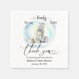 Polar Bear Winter Barly Wait Baby Shower-favoriter Pappersservett