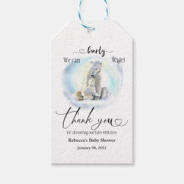 Polar Bear Winter Barly Wait Baby Shower-favoriter Presentetikett