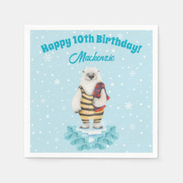 Polar Bear Winter Bassäng Barns födelsedag Party Pappersservett