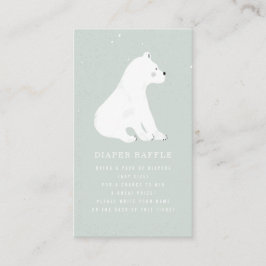 Polar Bear Winter Blue Baby Shower Raffle Tilläggskort