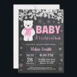 Polar Bear Winter Girl Baby Shower Chalkboard Inbjudningar<br><div class="desc">Polar Bear Winter Girl Baby Shower-inbjudan. Vit snöflummel. Baby dess kall utanför Baby Shower-inbjudan. Bjud in för barn. Winter Helgdag Baby Shower Inbjudan. Bakgrund för kalkbord. Black and White. Om du vill göra ytterligare anpassningar klickar du på knappen "Anpassa" och användor verktyg som är utformat för att ändra mallen.</div>
