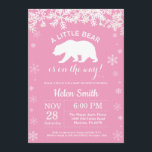 Polar Bear Winter Girl Baby Shower Snowflake Inbjudningar<br><div class="desc">Polar Bear Winter Girl Baby Shower Snowflake-inbjudan. Vit snöflummel. Bjud in för barn. Winter Helgdag Baby Shower Inbjudan. Rosa Bakgrund. Om du vill göra ytterligare anpassningar klickar du på knappen "Anpassa" och användor verktyg som är utformat för att ändra mallen.</div>