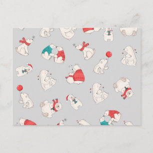 Polar Bear Winter-Helgdag Jul Illustrationer Helg Vykort