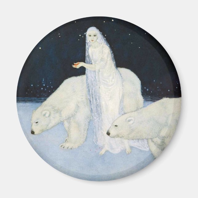 Polar Bear Winter Magic Magnet - Edmund Dulac (Framsidan)
