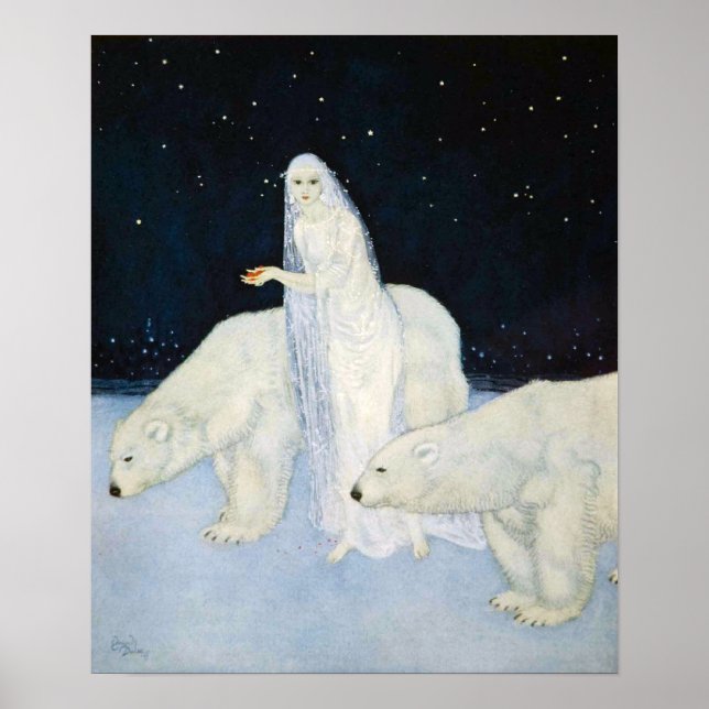 Polar Bear Winter Magic Poster Print Edmund Dulac (Framsidan)