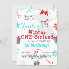 Polar Bear Winter One-derland Birthday-inbjudan Inbjudningar