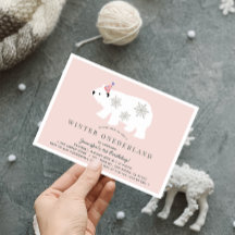 Polar Bear Winter Onederland Rosa 1:a födelsedag
