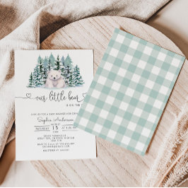 Polar Bear Winter Woodland Minimalist Baby Shower Inbjudningar