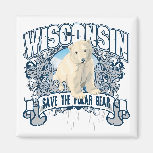 Polar Bear Wisconsin Magnet (Framsidan)