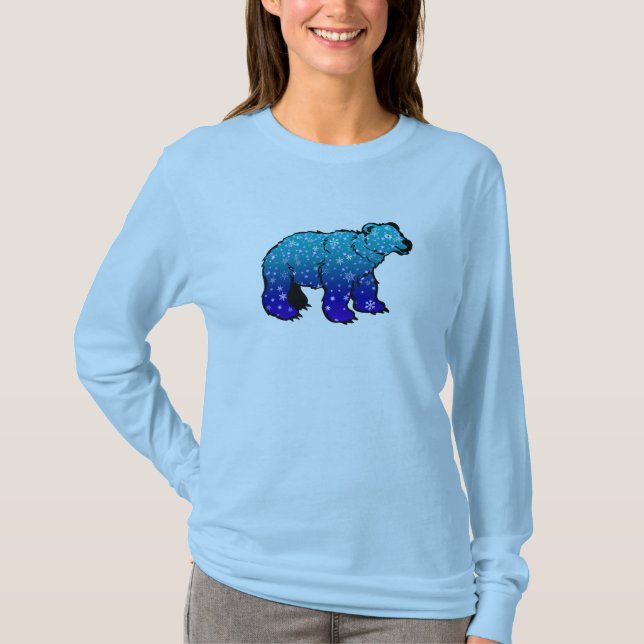 Polar Bear with Snöflingor Shirt Tee (Framsida)