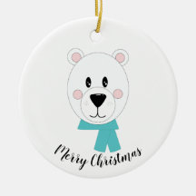 Polar Bear with Teal Scarf