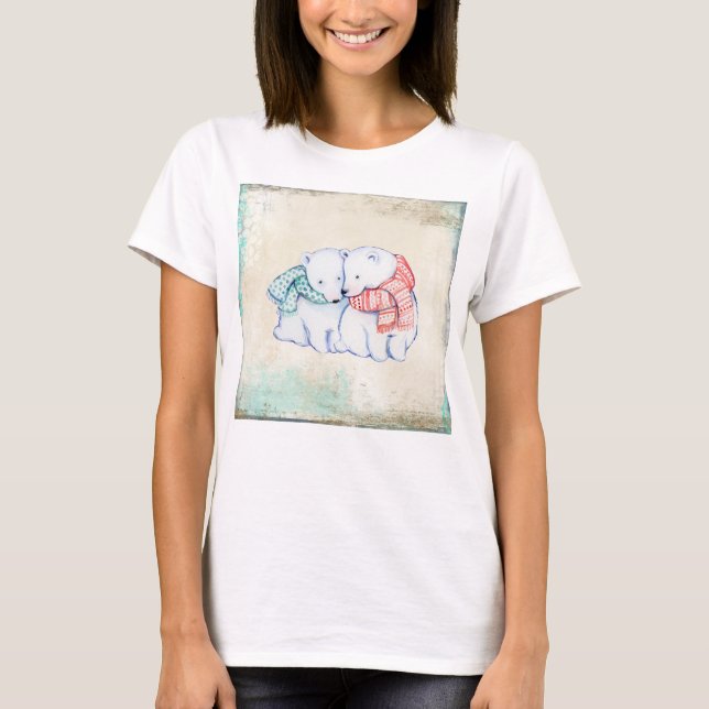 Polar Bear Women's Bella+Canvas Flowy Circle Top Tee (Framsida)