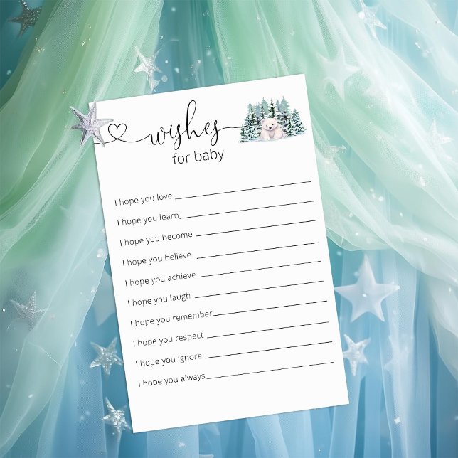 Polar Bear Woodland Baby Shower Önskemål för Baby (Skapare uppladdad)