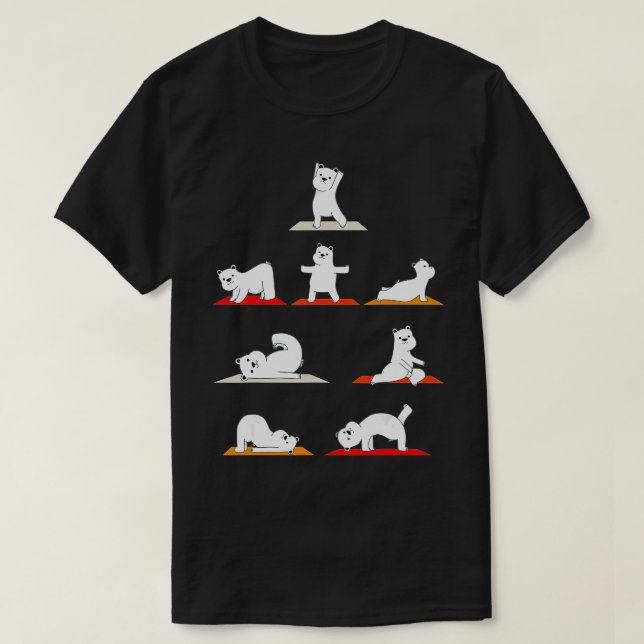 Polar Bear Yoga Poses Streching Polar Bears Medita T Shirt (Design framsida)