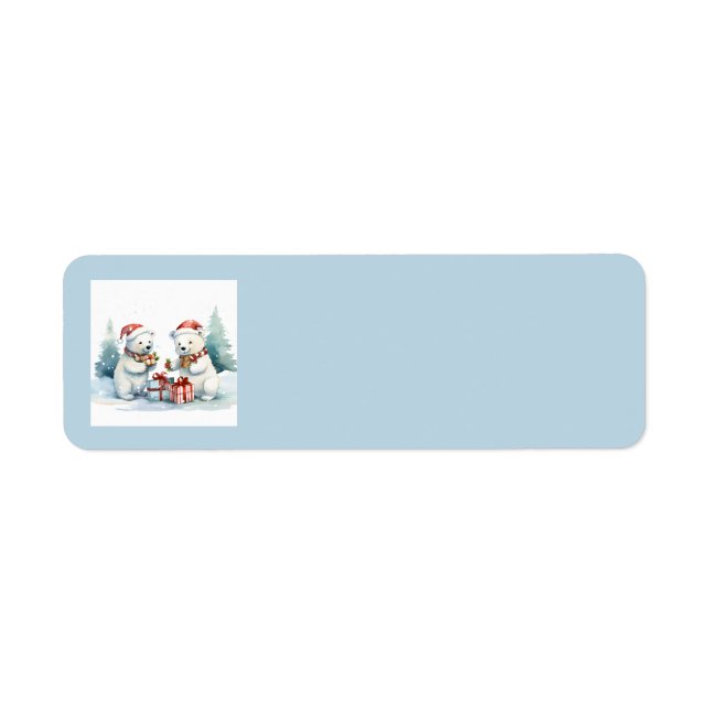 Polar Bears Adressetiketter Returadress Etikett (Framsidan)