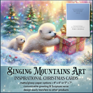 Polar Bears and jul Gift Christian Scripture Helgkort