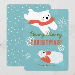 Polar Bears Beary God jul Card Inbjudningar