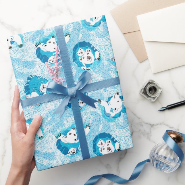 Polar Bears Firar jul-Helgdag Presentpapper (Gifting)