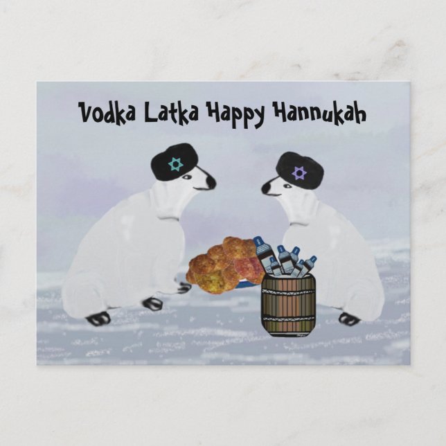 Polar Bears Hannukah Postcards Vykort (Framsida)